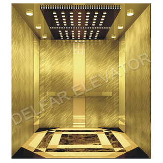 450kg Low Noise Residential Elevator with Ti-gold Decoration