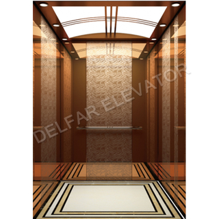 Rose-gold mirror st.st. cabin passenger elevator with cheap price