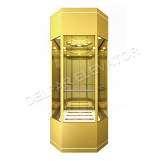 Hot sale Ti-gold mirror diamond shape observation elevator